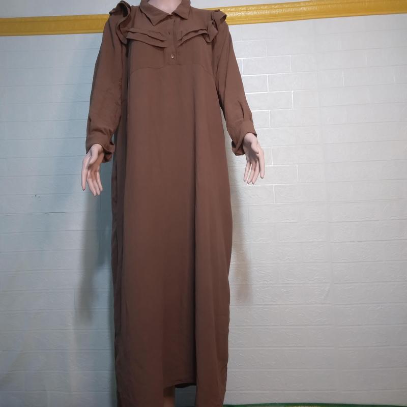 dres jumbo kain crinkle mix motif ld 120cm dengan tali pinggang yg panjang dan bawahan mayung standar Busui Gamis Muslim Wanita Kombinasi 4