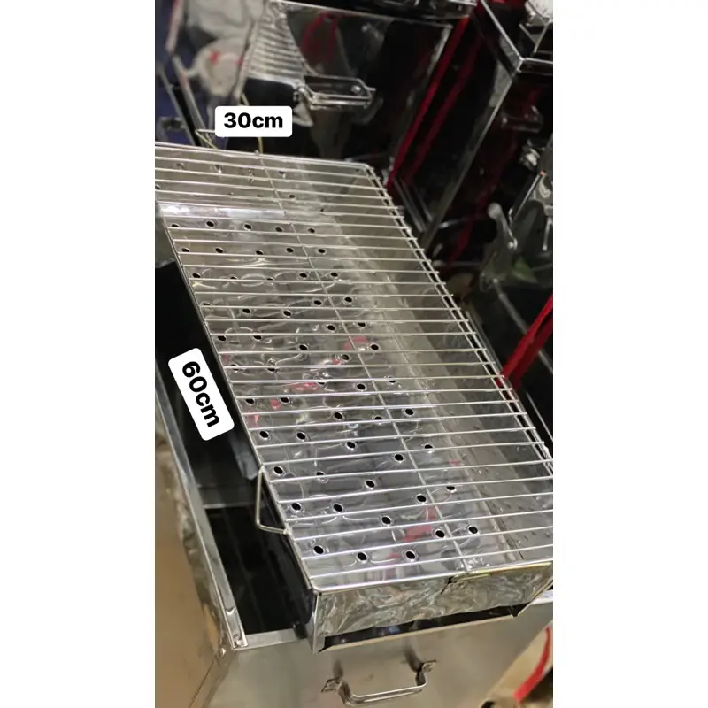 Bếp nướng than hoa tiện lợi kt 30cm/60cm - nướng BBQ ngoài trời tặng 2 xiên nướng 40cm