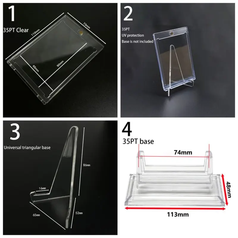Bộ Hỗ Trợ Thẻ, 35PT, Giá Đỡ Thẻ Từ Tính, Chất Liệu Nhựa Cứng, Hộp Đựng Thẻ Ngôi Sao Thể Thao, Trong Suốt, Ngăn Ngừa UV, Bảo Vệ Thẻ, Thích Hợp Cho Thẻ Ảnh Thần Tượng 2