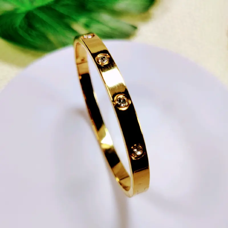 gelang titanium lapis emas 8k anti karat sedang viral bisa proses cod 0