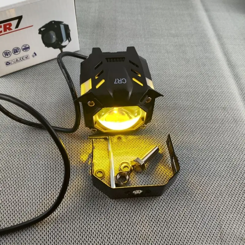 Lampu Tembak Laser 1 Mata Jauh Dekat Putih Kuning Plus Devil Red Blue 4 Mode High Low 1