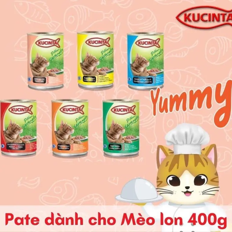 Pate cho mèo Kucinta lon 400g siêu cá siêu rẻ