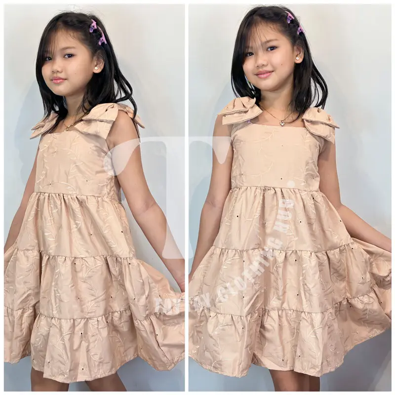 Anya S/M/L/XL (3-10y/o) Bangkok Eyelet Ribbon Dress