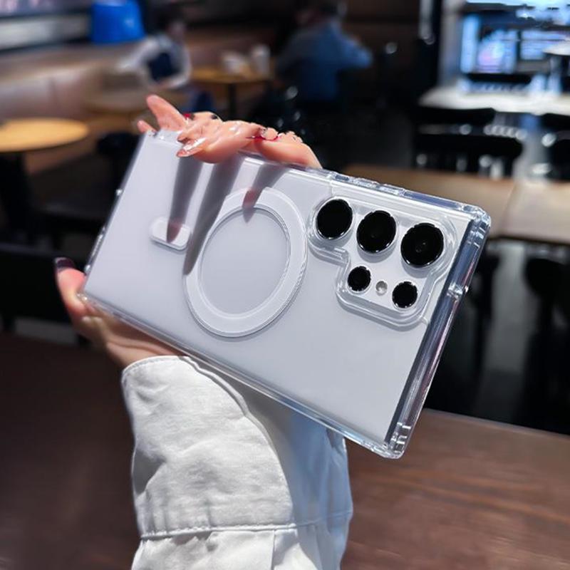 Ốp Nam Châm Magsafe, Tương Thích Với Samsung Galaxy S24 + 5G, S22 +, S23 Plus, S23, S24 Ultra 5G, Ốp Trong Suốt Chống Sốc, Hỗ Trợ Sạc Không Dây