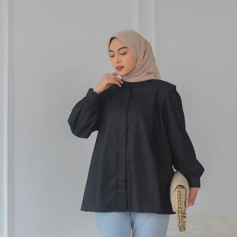 BY LFAZ Zetta Oversized Shirt Part 1 | Kemeja Kerja - Kuliah Katun Premium Wanita  Basic Oversize Atasan 5