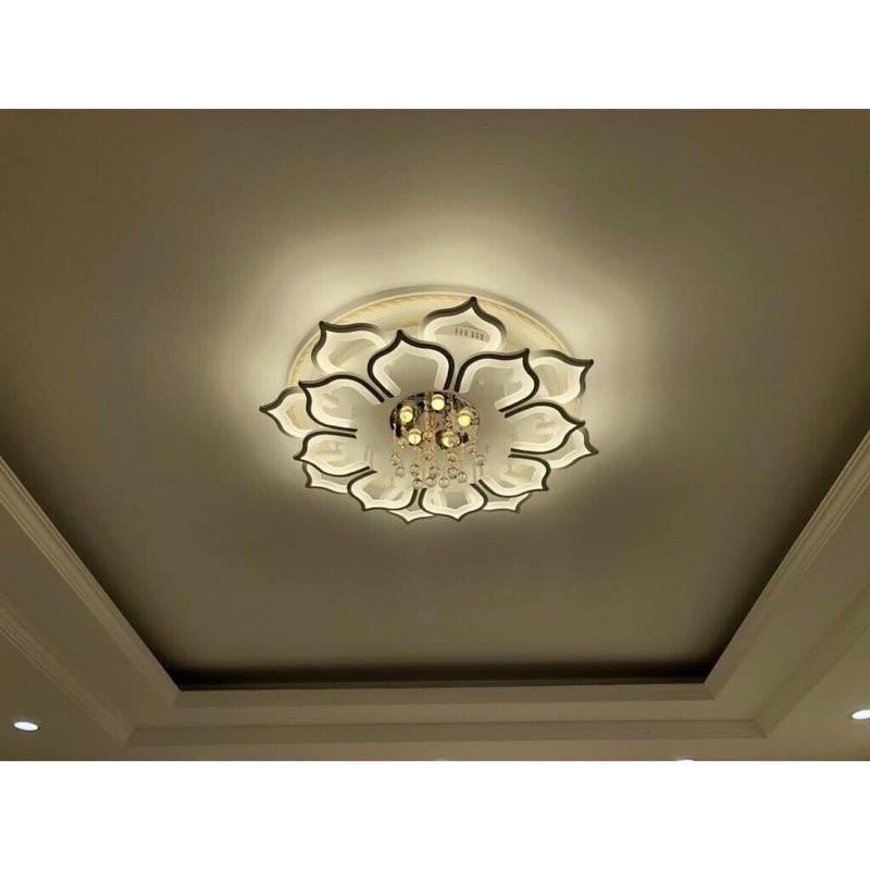 [GIÁ SỐC HÔM NAY] Đèn Ốp Trần 16 cánh sen pha Lê có bảo hành 1
