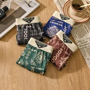 PAKET 4 PCS Celana Dalam Pria Boxer Motif Tribal Geometrik Modern Poliester Spandeks CDP3303 Bahan Nyaman Desain Stylish Next Level