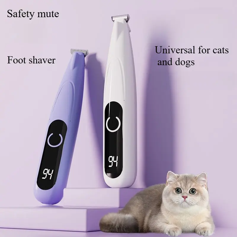 Cat dog foot shaver charging LED light waterproof trimmer foot shaver pet electric push scissor electric fader