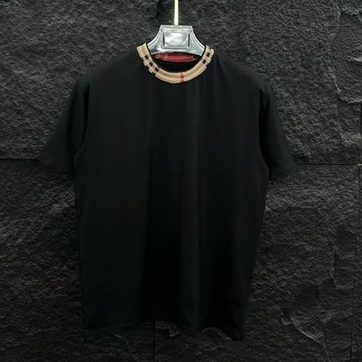 Áo phông nam nữ BR phối bo cổ dệt cotton co giãn thoáng mát màu trắng đen sang trọng - BUN STORE CN3 Menswear Top - Thun Cổ Tròn