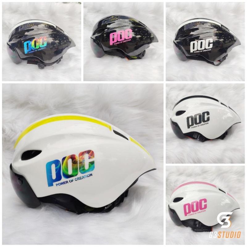 ROC HELMET R16 Độ Tem P.0.C 01 Mũ Bảo Hiểm Xe Đạp Sử Dụng Kính Nam Châm, Khoá Hít Nam Châm Chính Hãng BH 12 Tháng Full Phụ Kiện