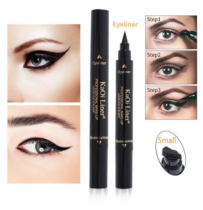 Product Introduction of Double Head Seal Eyeliner Waterproof non-smudging Delta Wing Tail Seal Eyeliner 9