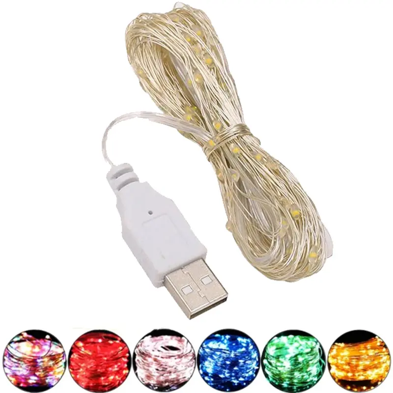 Dây Đèn LED, Đèn Vòng Hoa Dây Đồng, Chống Thấm Nước, Đèn Cổ Tích, Để Trang Trí Giáng Sinh