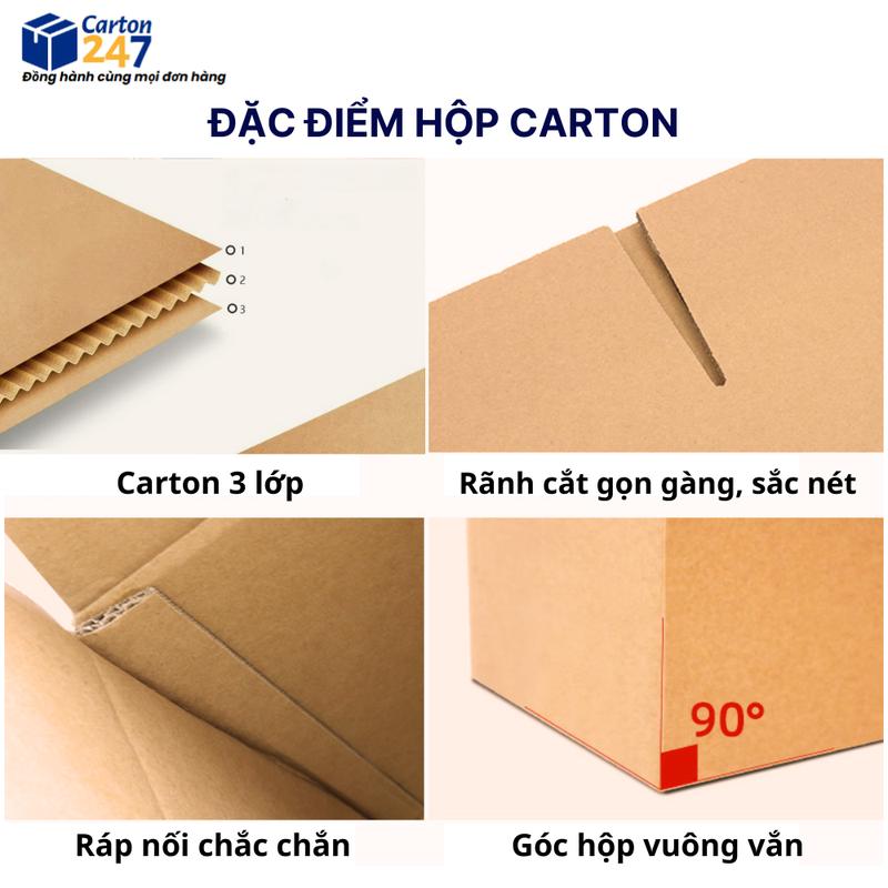 10x5x15 [COMBO 100] Hộp giấy carton đóng gói hàng giá gốc tại xưởng - Carton 247 5