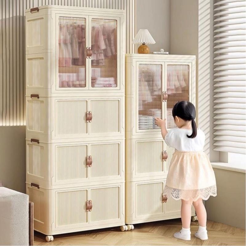 [TẶNG 10 MÓC TREO] Tủ quần áo trẻ em gấp gọn tiện lợi, tủ nhựa đựng đồ đa năng có bánh xe đẩy nhẹ nhàng di chuyển tiện lợi
