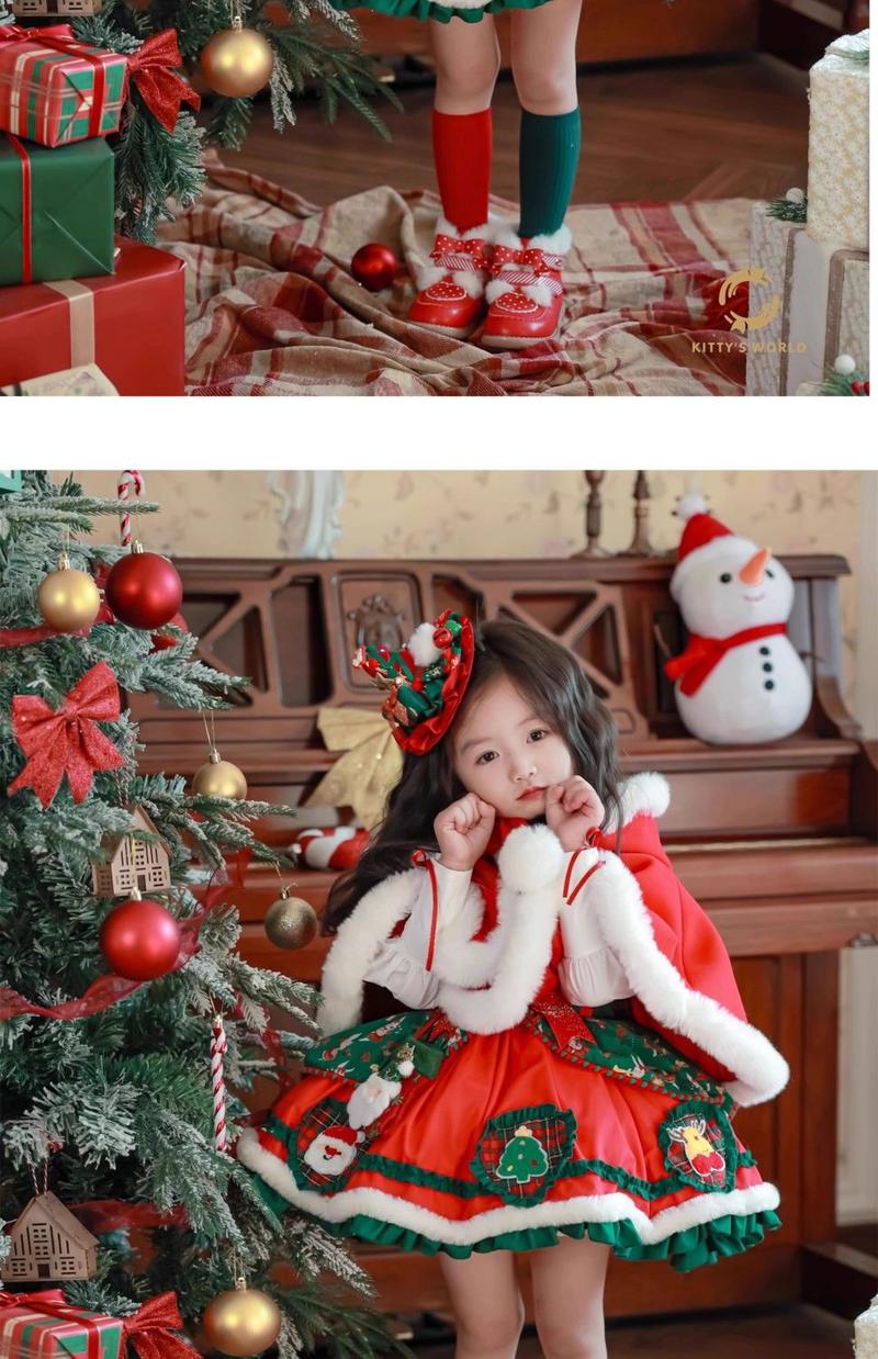 Product Introduction of Quần Áo Giáng Sinh Cho Trẻ Em, Váy In Hình Nai Sừng Tấm, Áo Choàng Đỏ, Váy Mùa Đông Cho Bé Gái, Váy Lolita Và Công Chúa, Phong Cách Phương Tây 21