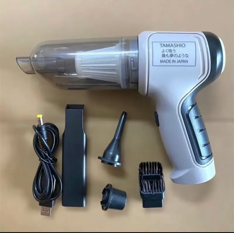 Máy Hút Bụi Cầm Tay Mini Cầm Tay TAMASHIO Nhật Bản Tặng Kèm 6 Đầu Hút, Hút Bụi Oto, Giường Nệm, Lông Thú Cưng Làm Sạch 3