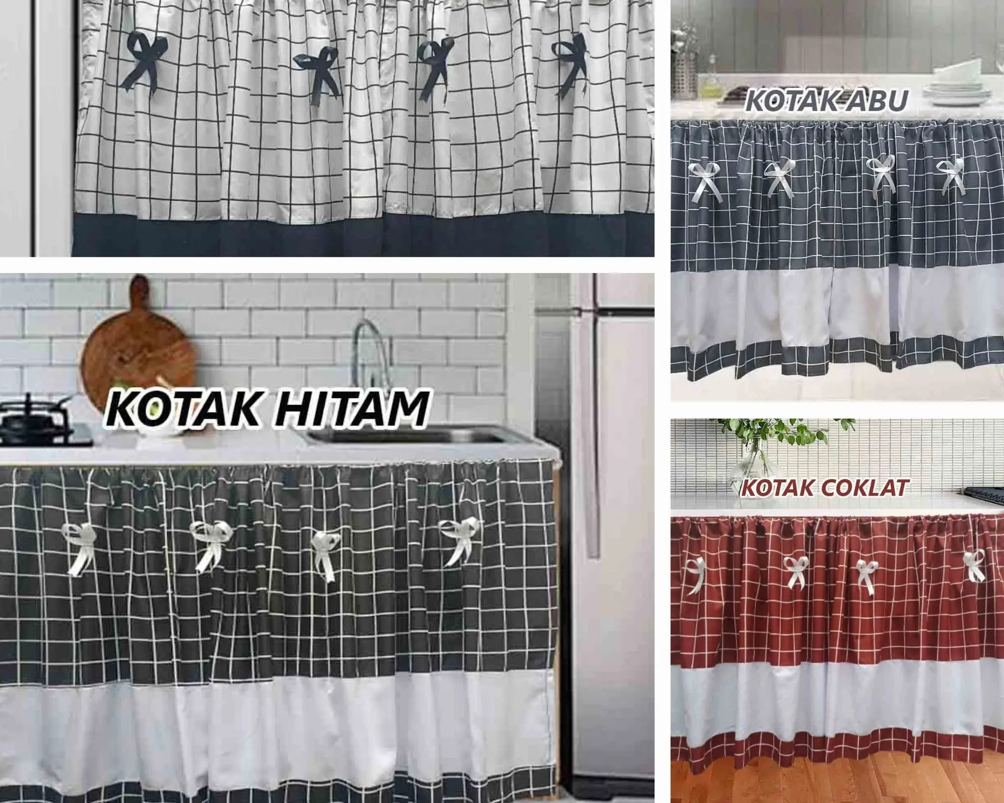 Gorden Kolong Dapur Minimalis 2 Pita Gaya Shabby