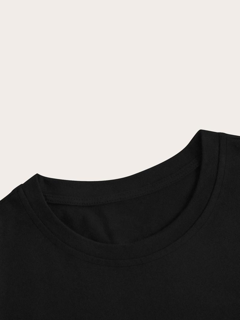 Product Introduction of Men's Solid Color Short Sleeve Tee, Regular Fit Casual Basic T-shirt for Summer, Men's Top for Daily Wear 3
