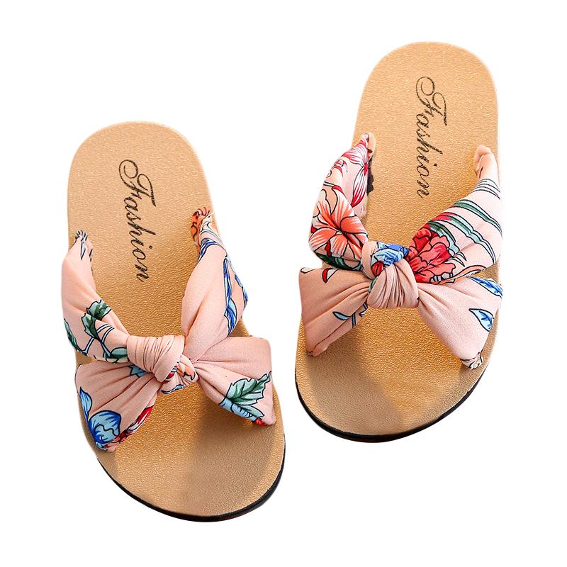 Product Introduction of Kids Girls Slippers Soft Sole Non-slip Bohemian Toddler Princess Slide Sandals Summer Beach Baby Shoes 46