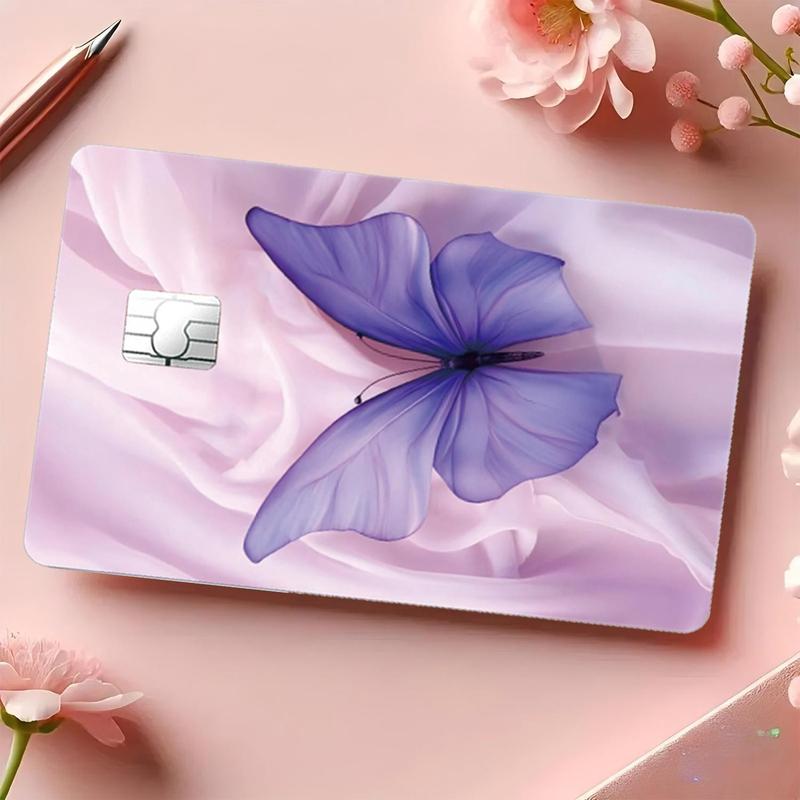 Butterfly Pattern Card Skin Sticker, Removable Self Adhesive Card Decorative Sticker, Suitable for Credit Card, Bank Card, Savings Card, Bus Card 4