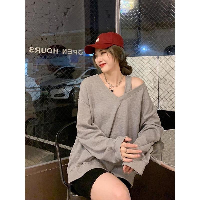 Áo nỉ nữ áo sweater nữ trễ vai chất nỉ cotton xịn xò A128 SUTANO 3