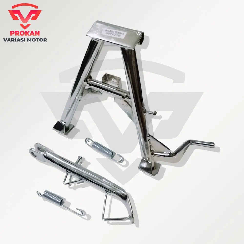 Standar Tengah Satria Lumba Standar Samping Satria 2 Tak Warna Silver Poles