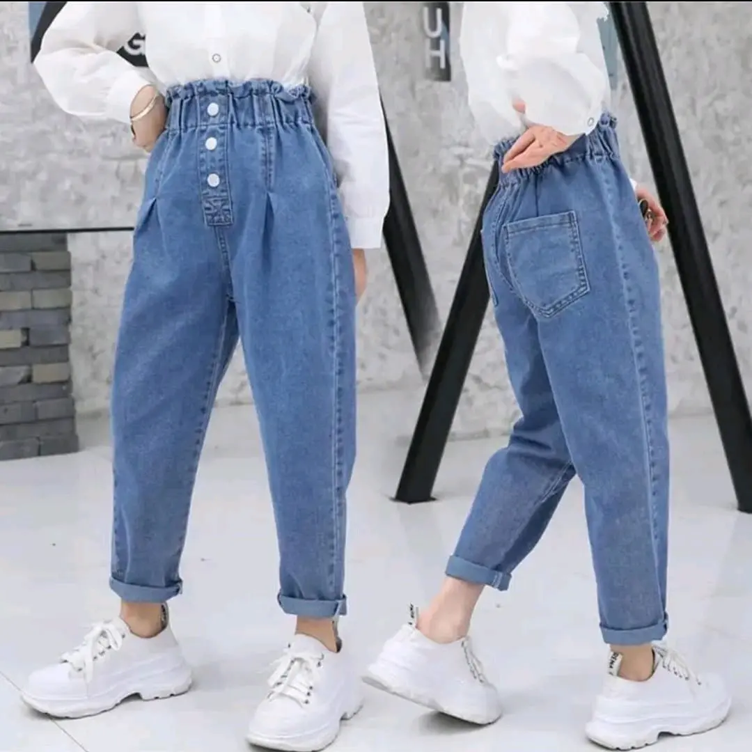 Celana Jeans Panjang Anak Perempuan 1-12 Tahun Celana Panjang Jeans Highwaist Kids Denim Import C1