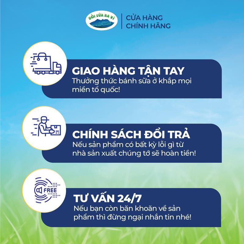 500 g Bánh sữa tươi ít ngọt, vị truyền thống , đặc sản Ba Vì, hiệu Đồi sữa Ba Vì Snack Ăn Vặt Thức Ăn Food 5