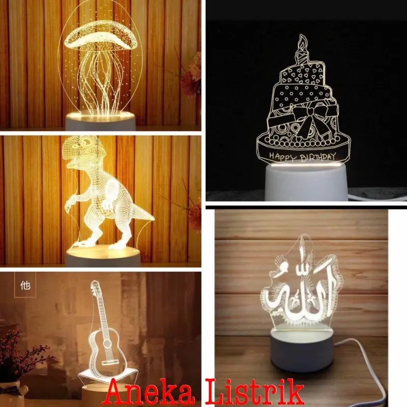 LAMPU HIAS LED ACRYLIC TRANSPARANT KACA 3D AKRILIK 3 DIMENSI DEKORASI KAMAR PAJANGAN RUMAH HIASAN MALAM NIGHT LAMP TIDUR TRANSPARAN HAMPERS KADO HADIAH GIFT BOX HAMPERS ULTAH ULANG TAHUN BIRTHDAY GRADUATION WISUDA VALENTINE HARI KASIH SAYANG ANNIVERSARY 6