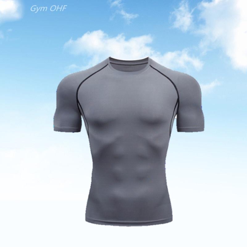 Compression särk Quick Dry Jõusaali Jooksu T-särk Meeste Fitness Jalgrattasärk Meeste suve T-särk_voghion.com