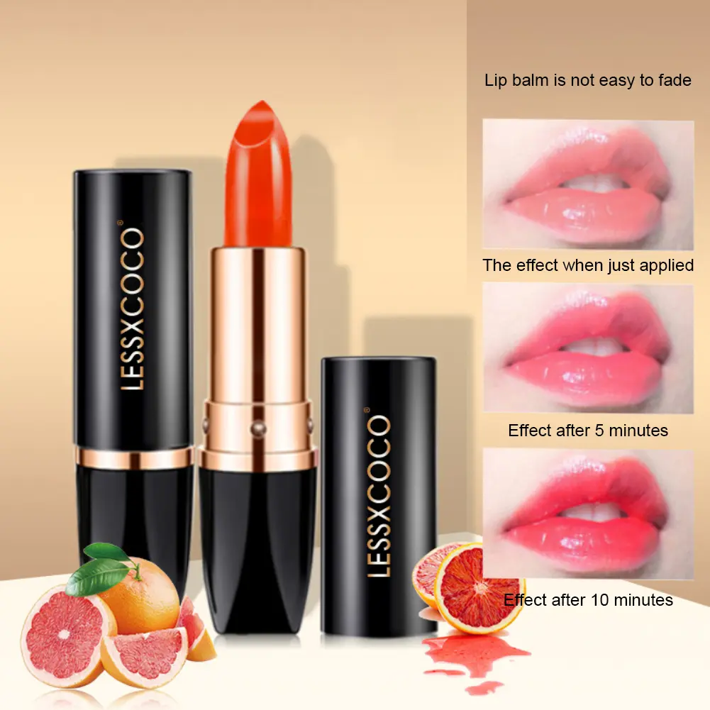 LESSXCOCO-Son Môi Dưỡng Ẩm, Thay Đổi Màu Sắc, Dưỡng Ẩm, Da Môi, Tinh Tế Và Mịn Màng