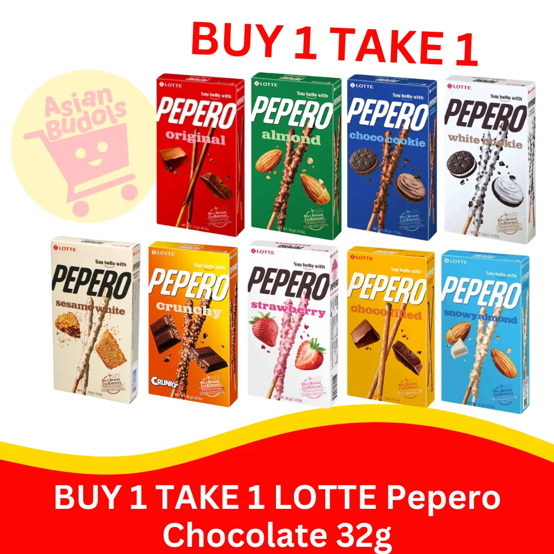 BUY1TAKE1 Lotte Pepero Chocolate 32g "Chocolate Snack - Perfect for Gift (EXPIRATION DATE: DD/MM/YYYY)