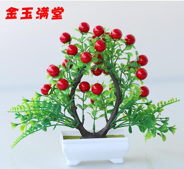  Chậu cây quả hạnh phúc đỏ nhỏ xinh Trang trí decor Đồ trang trí Nhiều màu sắc Đám cưới Decor Phòng 