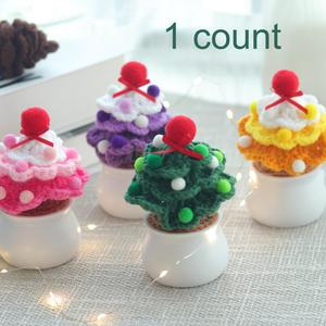 Artificial Crochet Christmas Tree Decoration, 1 Count Handmade Flower without Light, Decorative Flower for Home Party, Home Decor Supplies