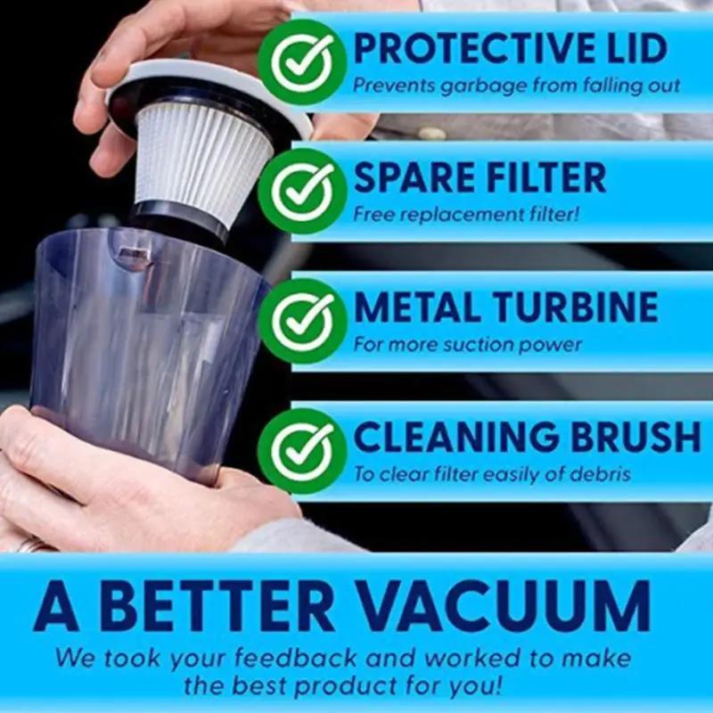 Vehicle Mounted Car Vacuum Cleaner Hoover, 1 Set Car Handheld Small Vacuum Cleaner with High Suction Power, Car Cleaning Tool, Automobile Carpet Cleaner 3