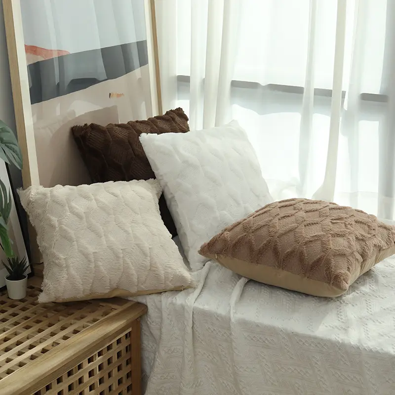 40cm/45cm/50cm diamond Velvet Throw Pillow Covers Solid Color Cushion Case Decorate Sofa Home Party Soft Square Pillowcase