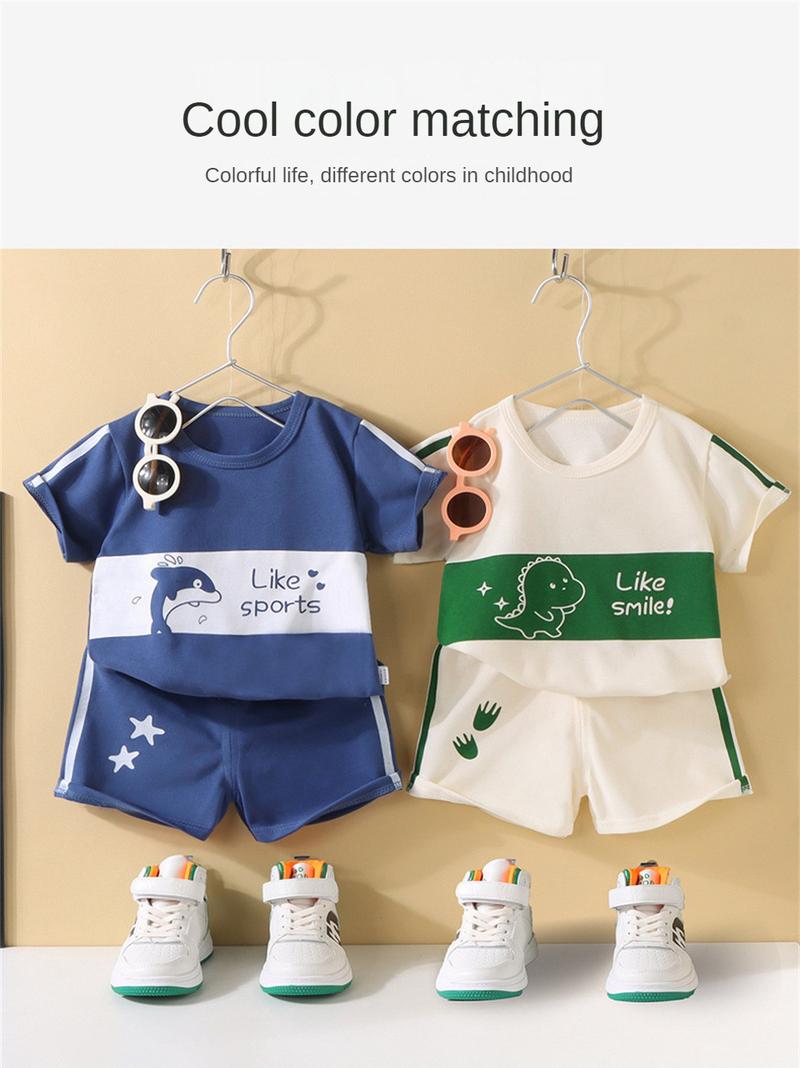 Product Introduction of (80-130cm) 0-6yrs Terno Short Sleeved Baby Kids Terno Set Outfit For Boy Girl T-Shirt Shorts Shirt Shorts Pattern Casual Pullover Children Suits Sando Sleeveless Nightwear Sleepwea R 35