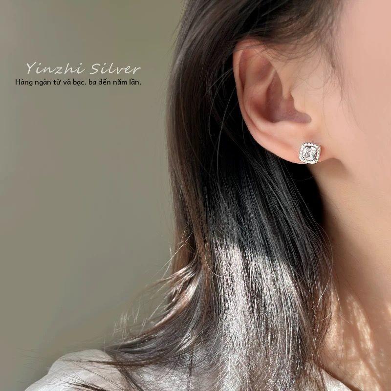 Bông Tai Zircon Hình Vuông, Phong Cách Sang Trọng, Xu Hướng Mới Nhất Cho Năm 2024 1