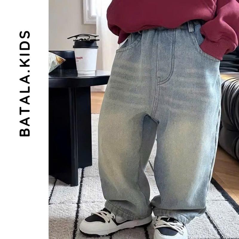 Quần jean ỐNG ĐỨNG (KQJ05) cho bé Batala kids, quần bò dài ống suông bé trai bé gái sành điệu xịn xò thu đông 2024 KQJ05