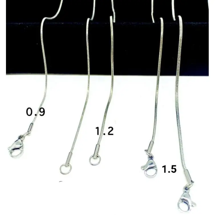 Kalung Titanium Bulat Silver 1,2 dan 0,9 Fashion Pria Wanita - Pusat Aksesoris Surabaya