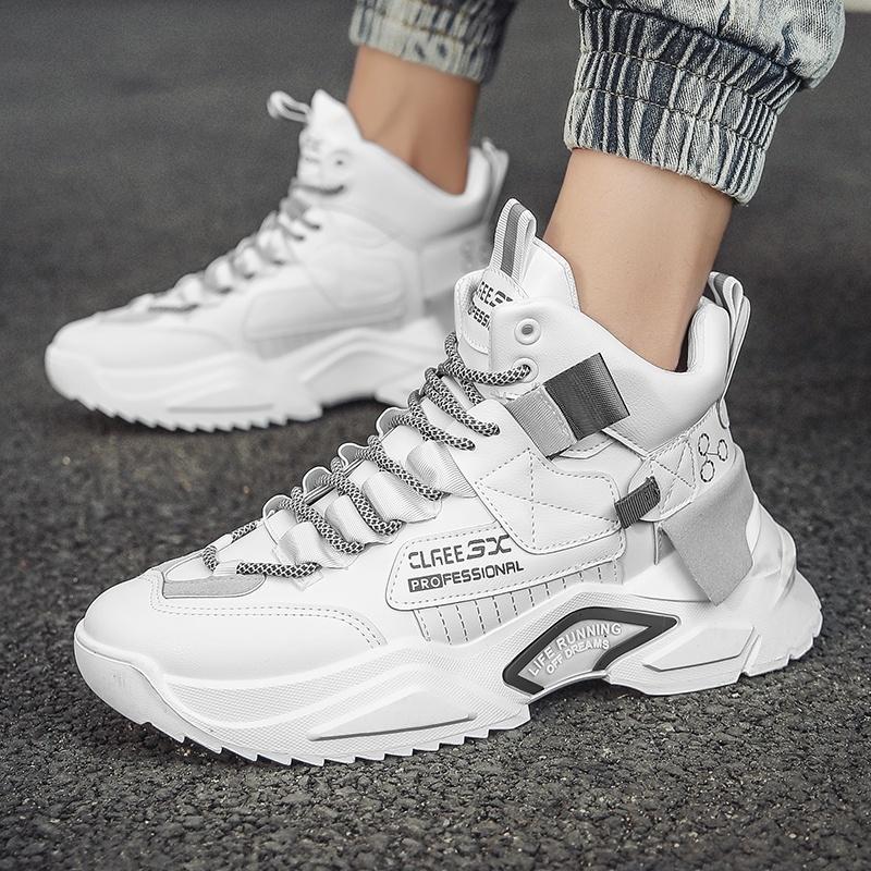 Product Introduction of 2024 New White Korean Shoes for Men on Sale Medium Cut Shoes Sneakers for Men Rubber Men Shoes 39-44 5