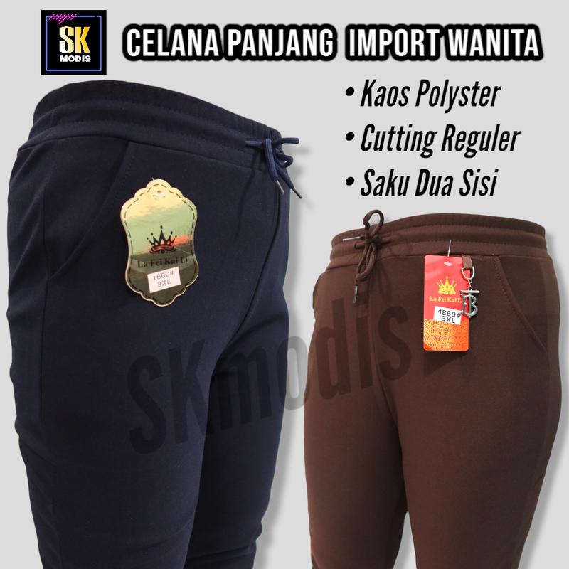 Celana STANDAR DAN JUMBO TERBARU [2L-3L-4L-5L-6L-7L] || Celana Polos Wanita || Tali Serut || BAHAN LEMBUT || skmodis 2