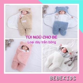   Tặng YẾM  Túi ngủ mùa đông Chăn ủ sơ sinh hình gấu hình thú lông cừu mịn có chân cho bé trai  gái   Loại 1 dày trần bông  
