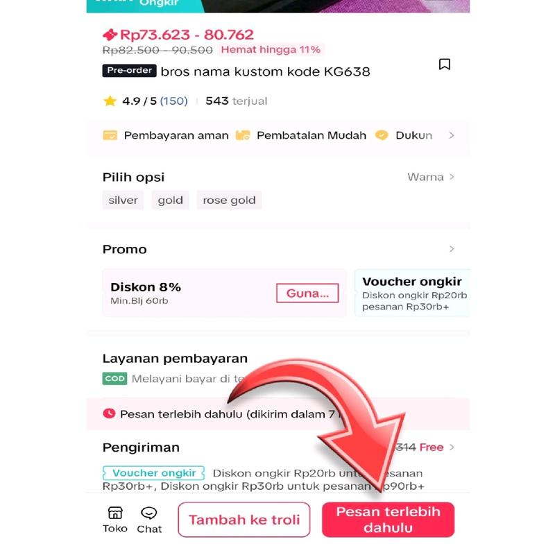 kalung nama titanium kustom nama DI11 Gold Elegan Anak 5