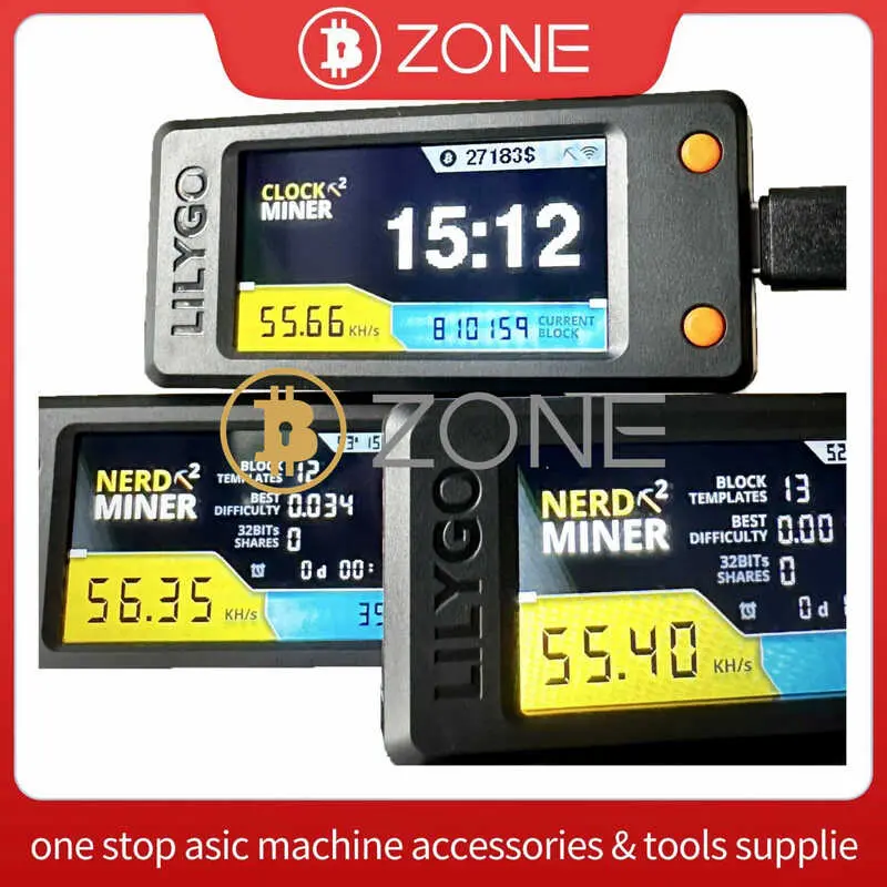 NerdMiner Bitcoin Lottery Solo 56 KH s BTC Crypto Nerd Miner V2 Pro