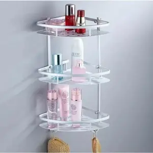 rak sudut 3 susun dinding toilet alumunium SERBAGUNA KAMAR MANDI DAPUR