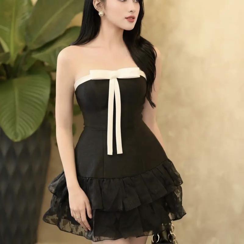 Femia Dress - Váy Tiểu Thư Quây Nơ Phối Ren Hồ Điệp