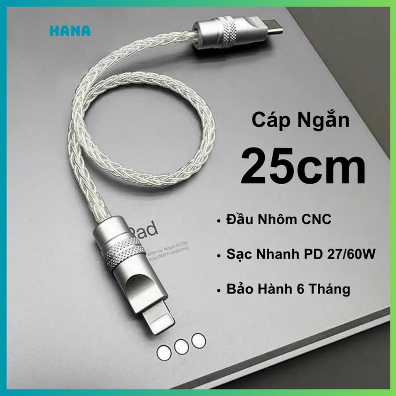 Dây Cáp Sạc Nhanh 60W PD - Ngắn 25cm