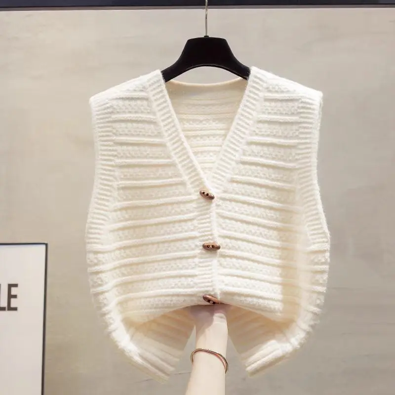 Áo Vest Dệt Kim Xoắn Cổ Điển Dành Cho Nữ, OOTD, Bộ Sưu Tập Thu Đông 2024 Hàng Mới Về, Váy Băng Quấn Phong Cách Nhật Bản, Áo Len Không Tay Có Thể Mặc Ngoài Trời, Áo Ghi Lê, Áo Vest Thời Trang Women Top Khuy