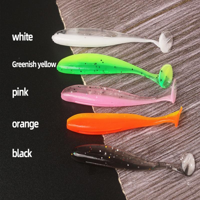 Two Tone Artificial Fishing Bait, 50pcs Random Color Flexible Durable Soft Fishing Lure, Outdoor Fishing Accessories, Flyfishing, Solocamping, picnicaesthetic 2